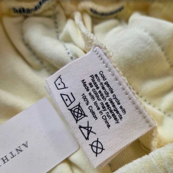 New XS Araminta James x Anthropologie Voyage terry mini skirt Lemon Cream - Picture 6 of 9